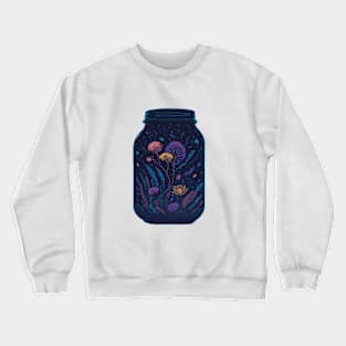 Alien Ecosystem in a Mason Jar Crewneck Sweatshirt